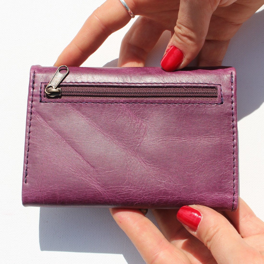 Evanna Small Purple Leather Wallet